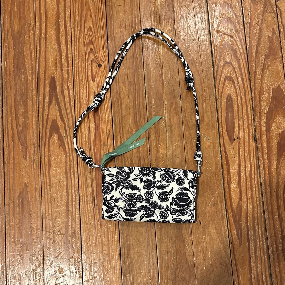 Vera Bradley Black and White Floral Wristlet